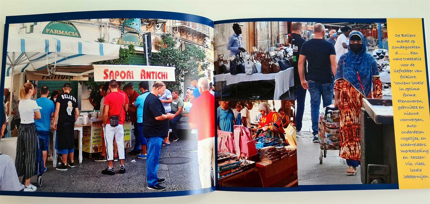 Pagina uit het fotoboek van de taalreis naar Sicilië