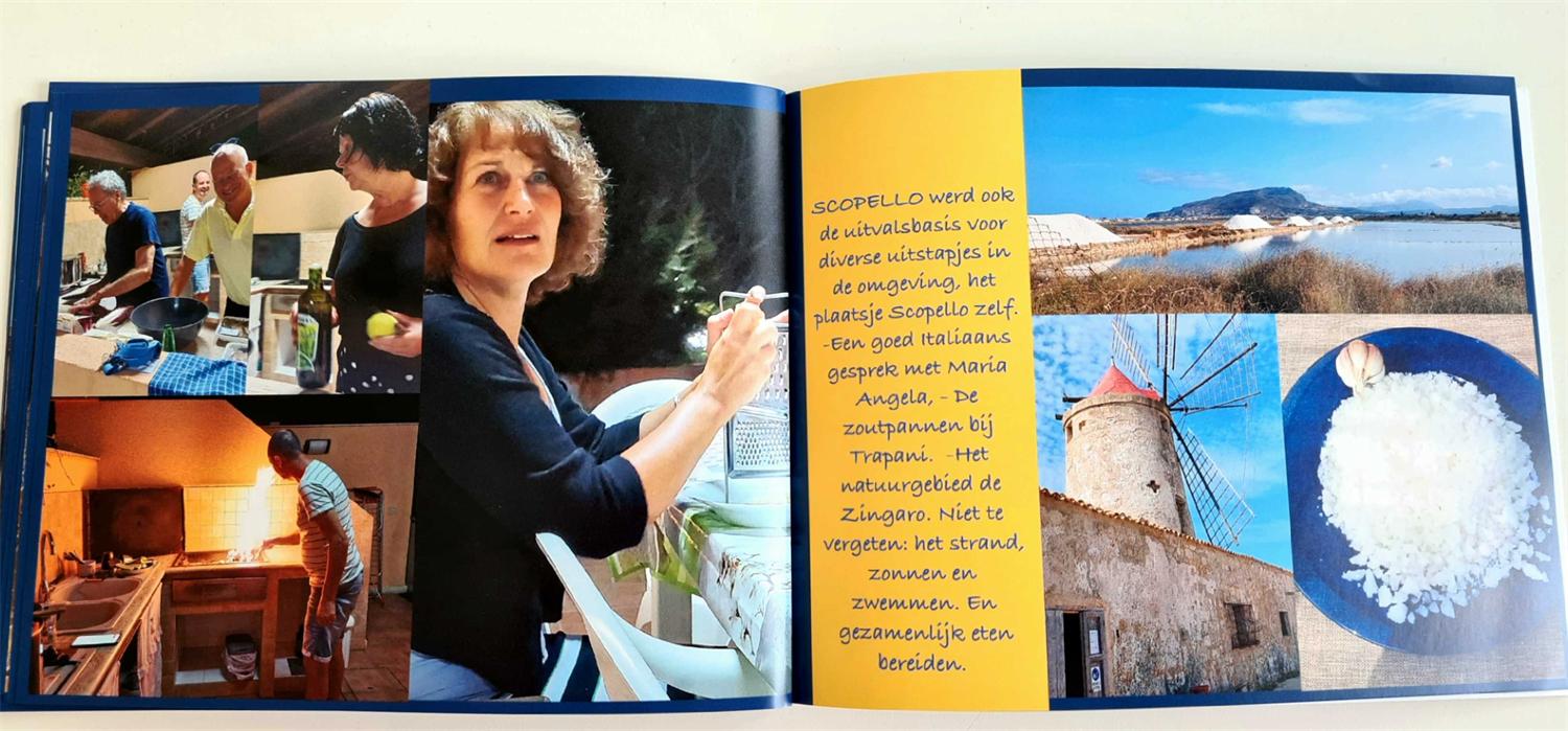 Pagina uit het fotoboek van de taalreis naar Sicilië