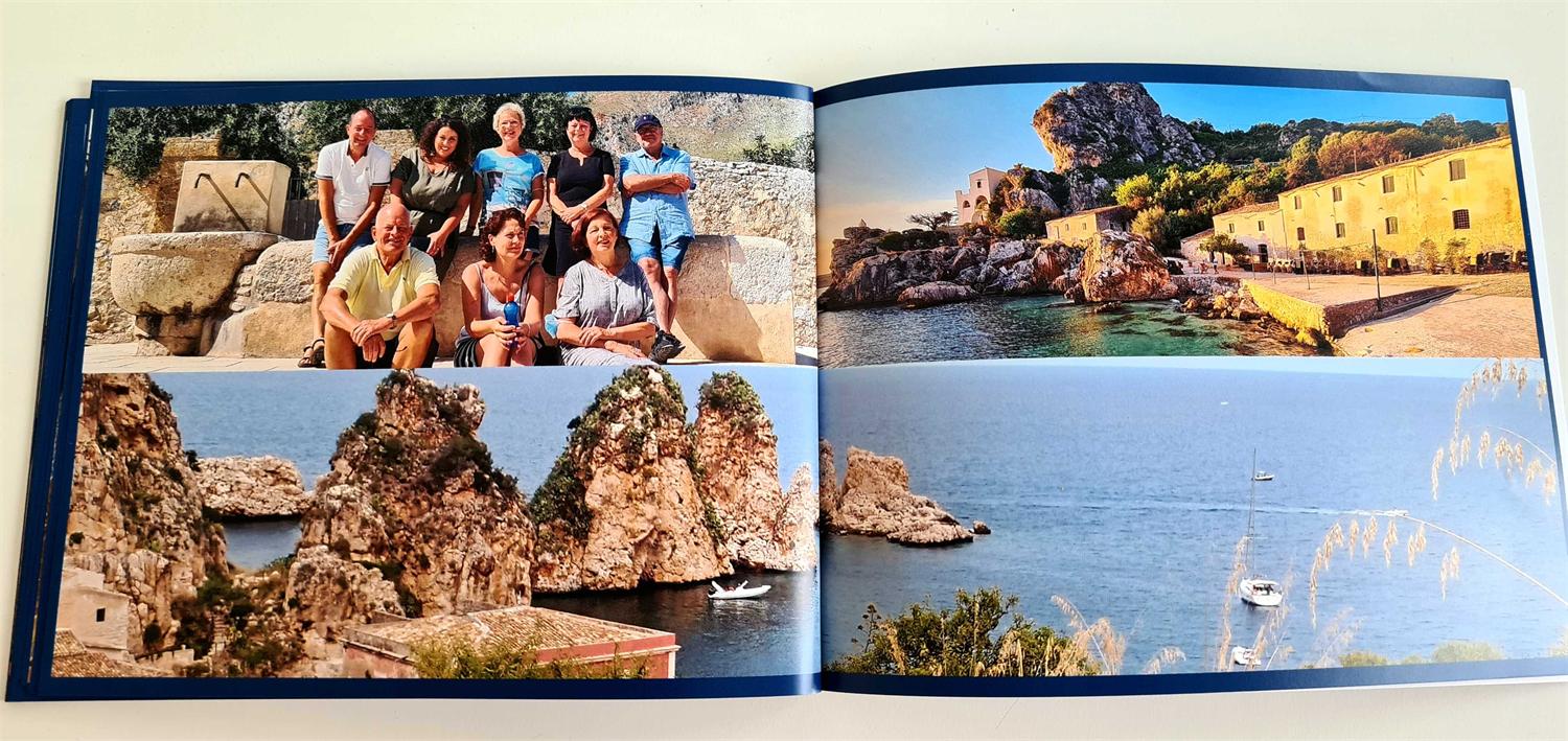 Pagina uit het fotoboek van de taalreis naar Sicilië